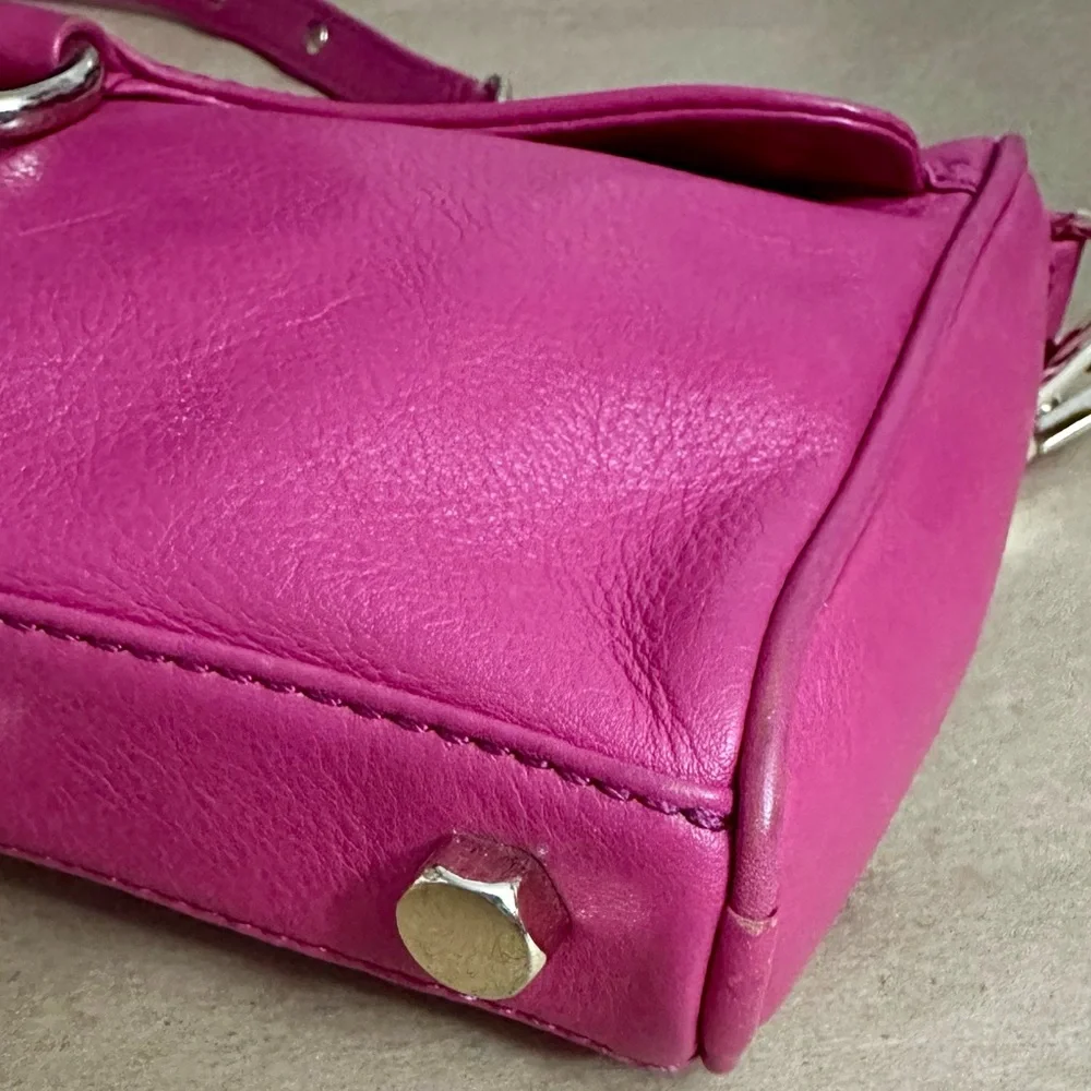 Rebecca Minkoff Mini MAC Hot Pink Leather Crossbody Shoulder Bag